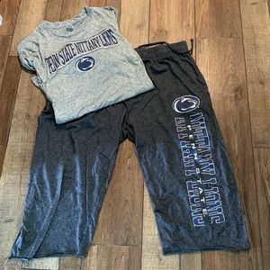 Bottom drawers sleepwear sz XXL Penn state pajama set capris t-shirt euc